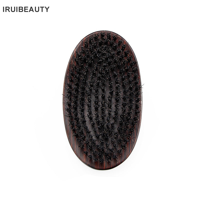 Men&#39;S Oval Beard Brush Cleaning Care Tools Bristle Hair Wave Curling Brush Solid Wood Smooth Hair Comb Beard Comb