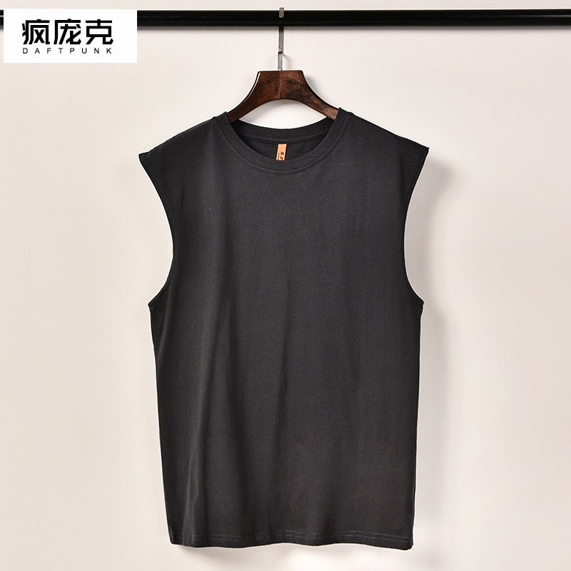 Men Colorful Tanks Leisure Workout Breathable Soft Simple Basic Large Size S-5XL Baggy New-arrival Males Summer Tops Teenagers