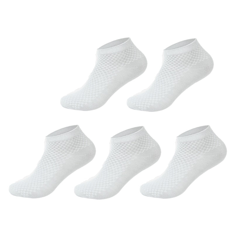 10 Pieces=5 Pairs Men Socks Mesh Breathable Short Casual Socks Summer Cotton Sports Socks Absorb Sweat Ankle Socks Set Meias