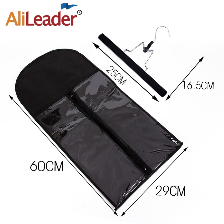 Alileader Wig Storage Bag With Hanger Wig Storage Holder For Hairpieces Non-woven Transparent Wig Accessories Wigs Storage Bag