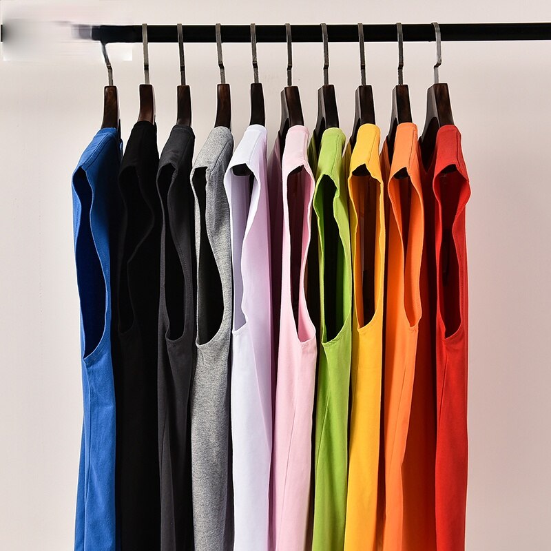 Men Colorful Tanks Leisure Workout Breathable Soft Simple Basic Large Size S-5XL Baggy New-arrival Males Summer Tops Teenagers