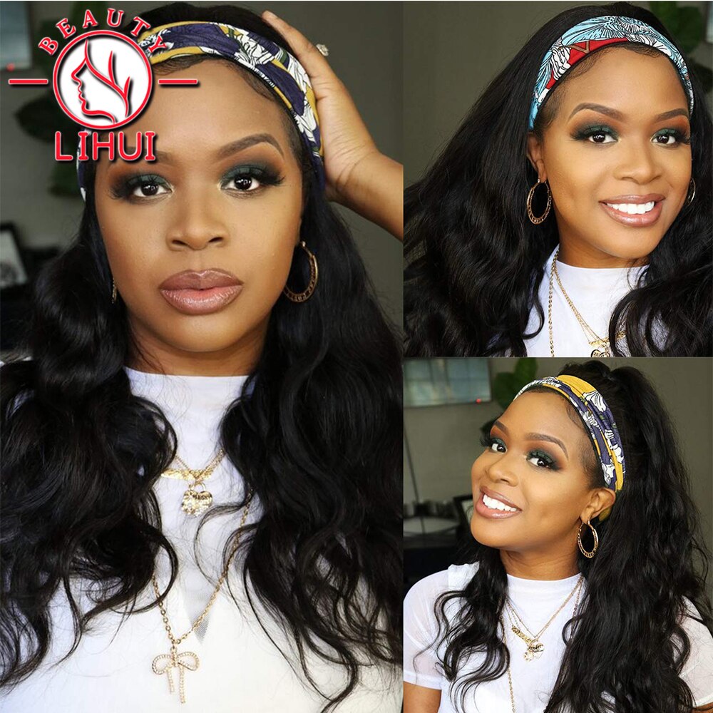 Headband Wig Yaki Straight Synthetic Wigs Curly Wave Head Band Wigs For Black Women For Women Natural Black Hair Extensions