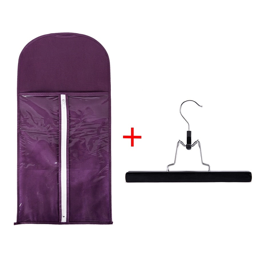 Alileader Wig Storage Bag With Hanger Wig Storage Holder For Hairpieces Non-woven Transparent Wig Accessories Wigs Storage Bag