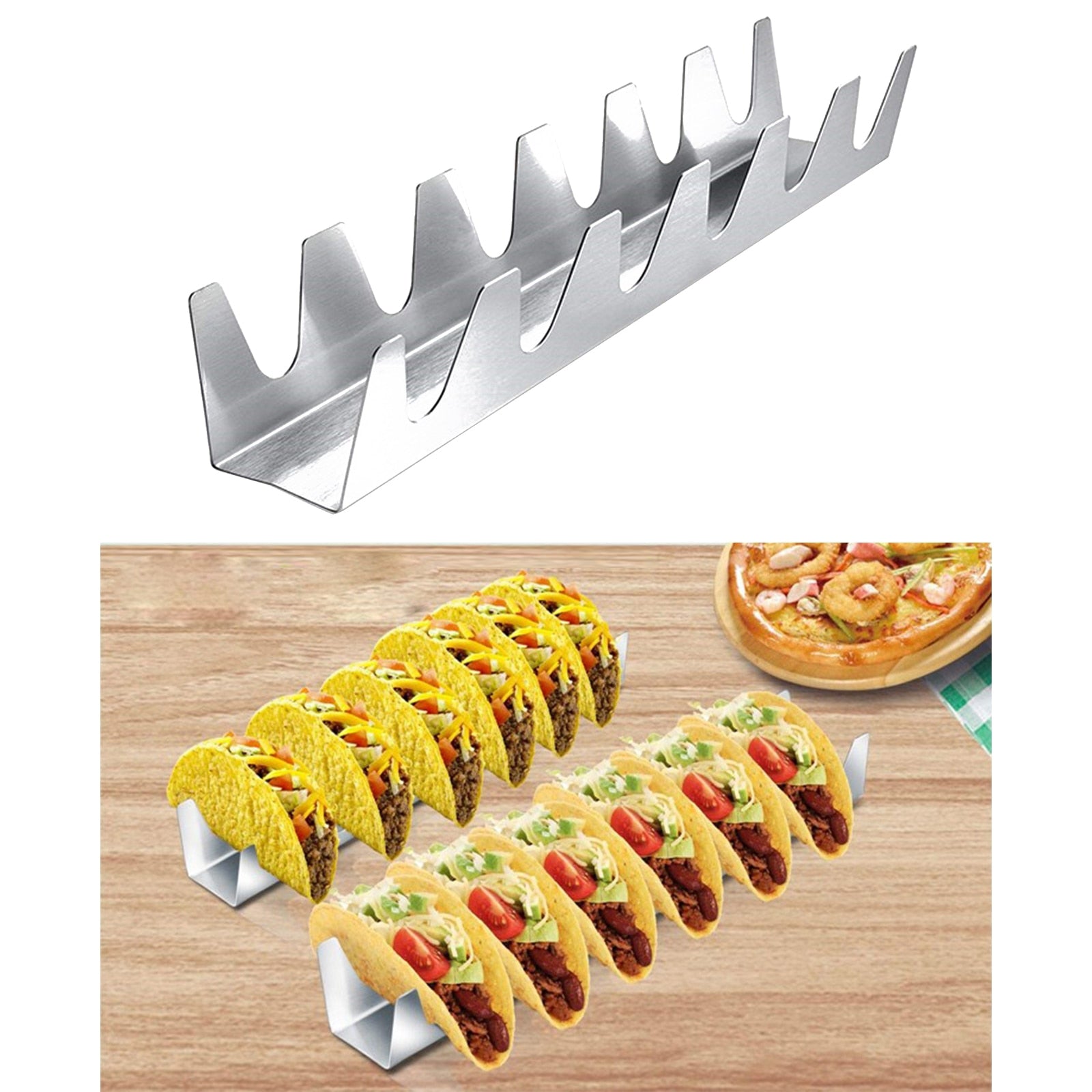 Taco Holders, Stainless Steel Taco Stand Rack Tray, Safe for Baking, Dishwasher and Grill