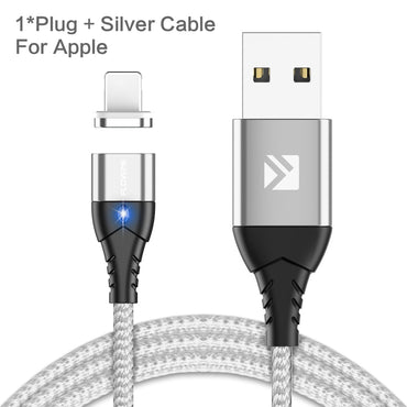 FLOVEME Magnetic Cable Micro USB Type C For iPhone 14 13 Lighting Cable 3A Fast Charging Wire Type-C Magnet Charger Phone Cable