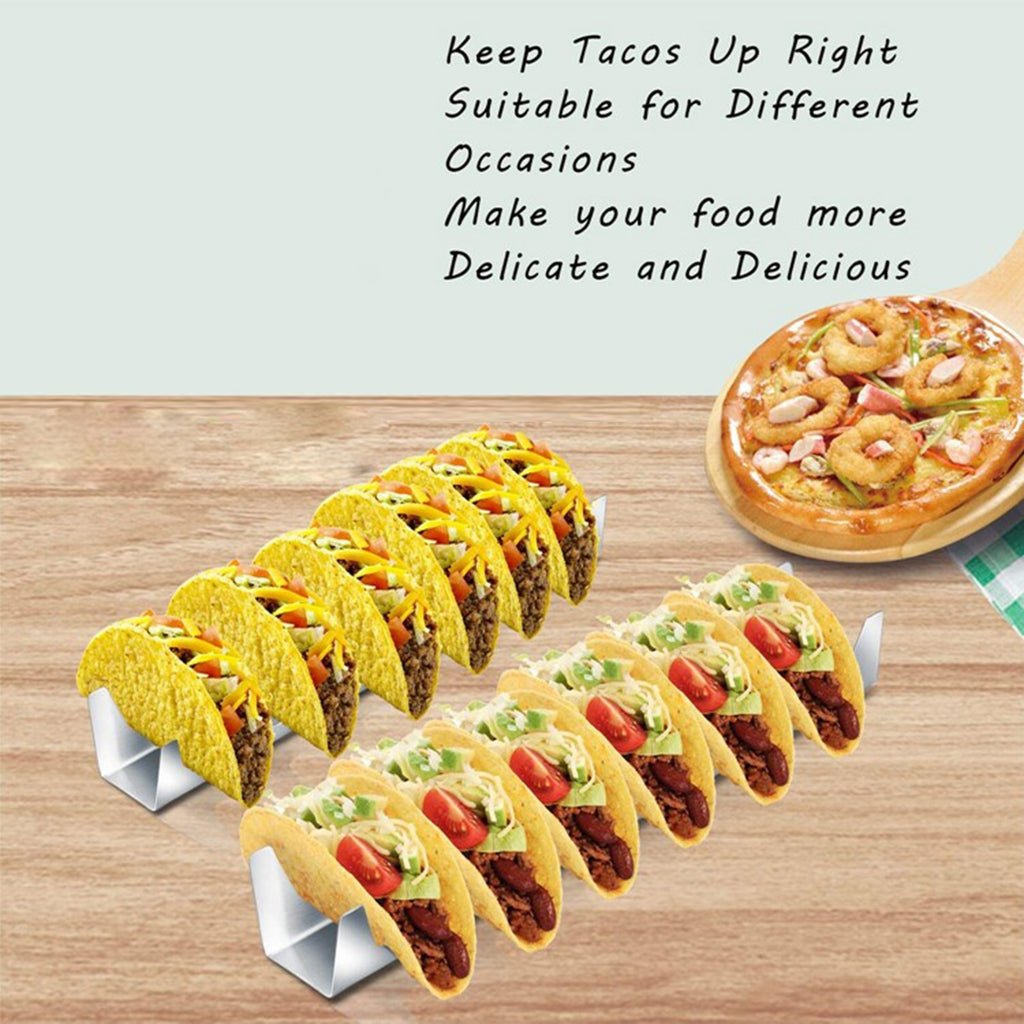 Taco Holder Tray Stand Rack Server Holds 6 Tacos for Mexican Pancakes Tortillas Oven Grill Dishwasher Large Capacity