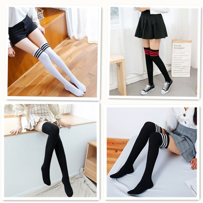 Lolita Warm Socks Striped Long Socks Women Long Stockings Warm Thigh High Socks For  Girls New Fashion Striped Knee Socks Women