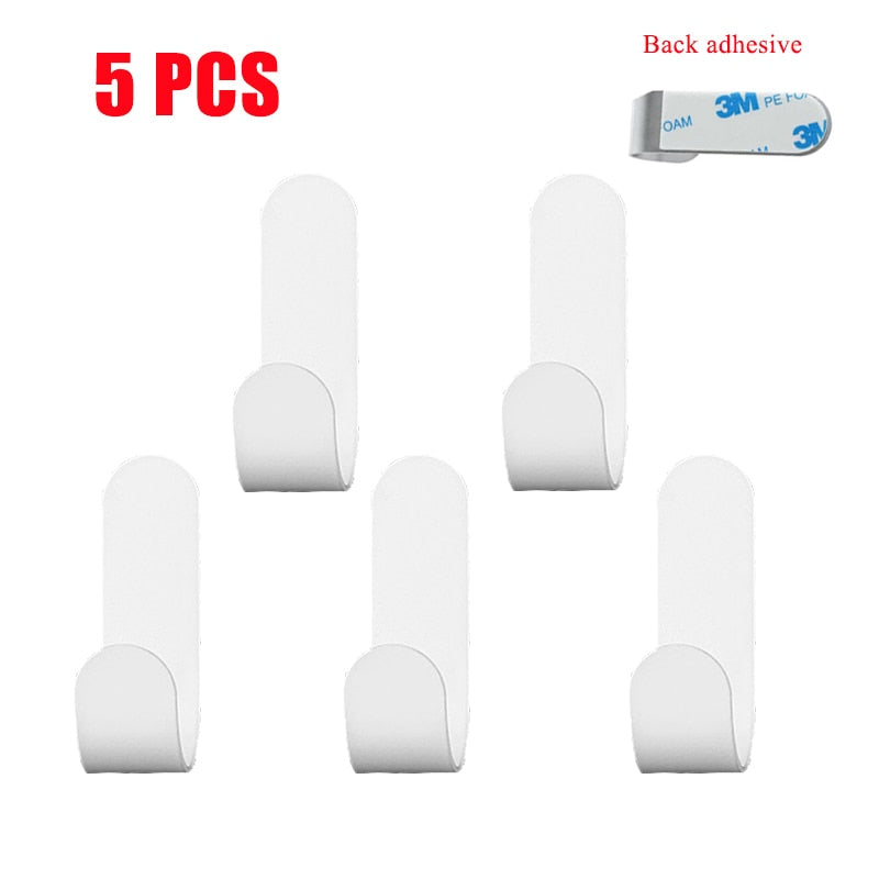 Multi-purpose Wall Organizer Hook Behind-door Key Cloth Hanger Hook Bathroom Robe Towel Holder Rack Kitchen Hardware Shelf Hook