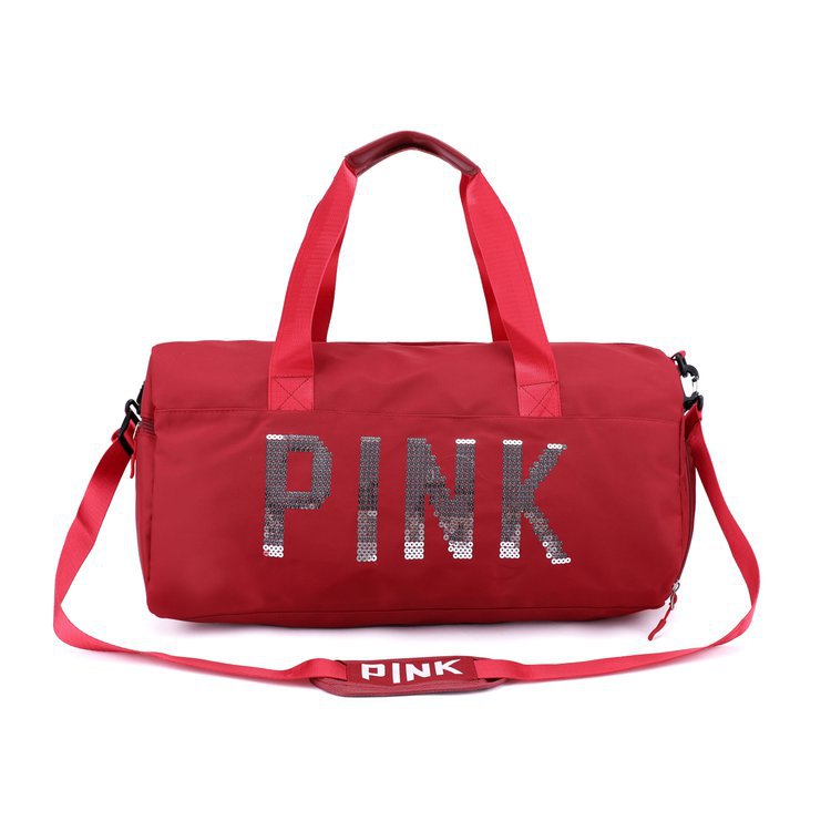 New Oxford Cloth Travel Bag Women Fitness Training Bag for Sports Gym Dry Wet Separation Shoes Bags Pink Sequins Duffle Bag