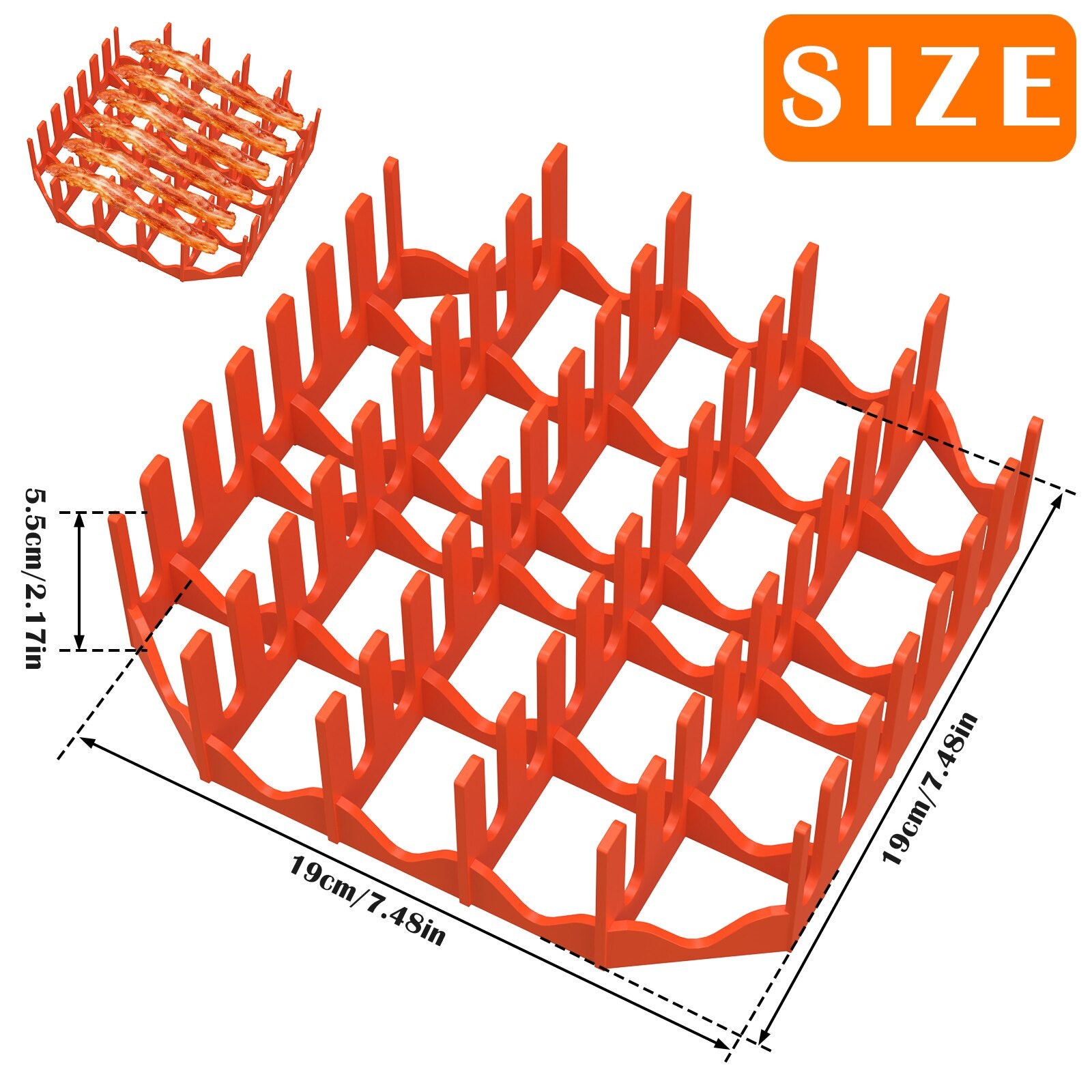 Microwave Bacon Cooker with Tray Silicone Crispy Bacon Maker for Microwave Reusable Microwave Bacon Grill Bacon Baking Cooker