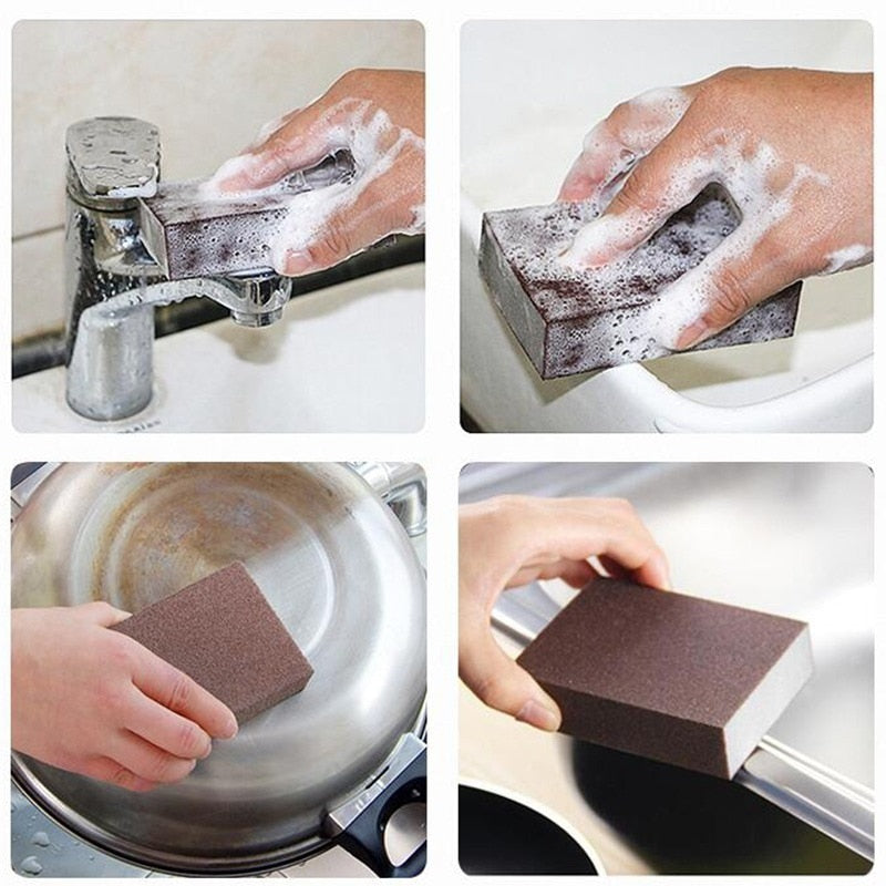 Magic Sponge Eraser descaling emery cleaning brush silicon carbide descaling cleaning brush stove top pot kitchen tools