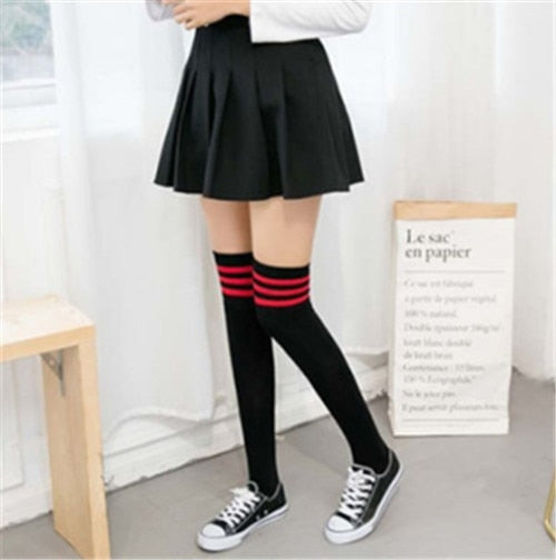 Lolita Warm Socks Striped Long Socks Women Long Stockings Warm Thigh High Socks For  Girls New Fashion Striped Knee Socks Women