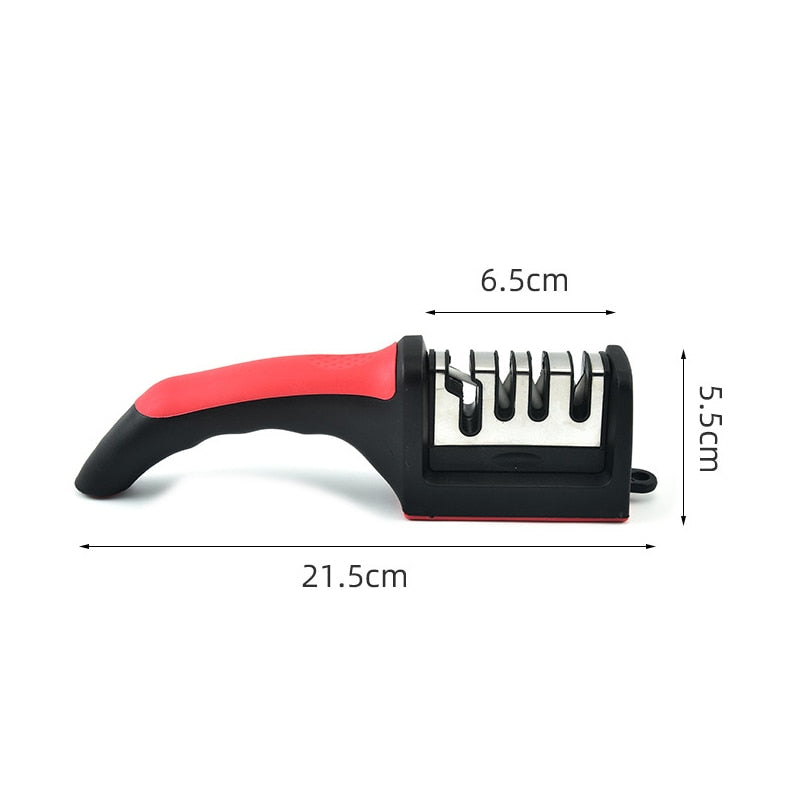 Knife Sharpener Handheld Multi-function 3 Stages Type Quick Sharpening Tool With Non-slip Base Kitchen Knives Accessories Gadget