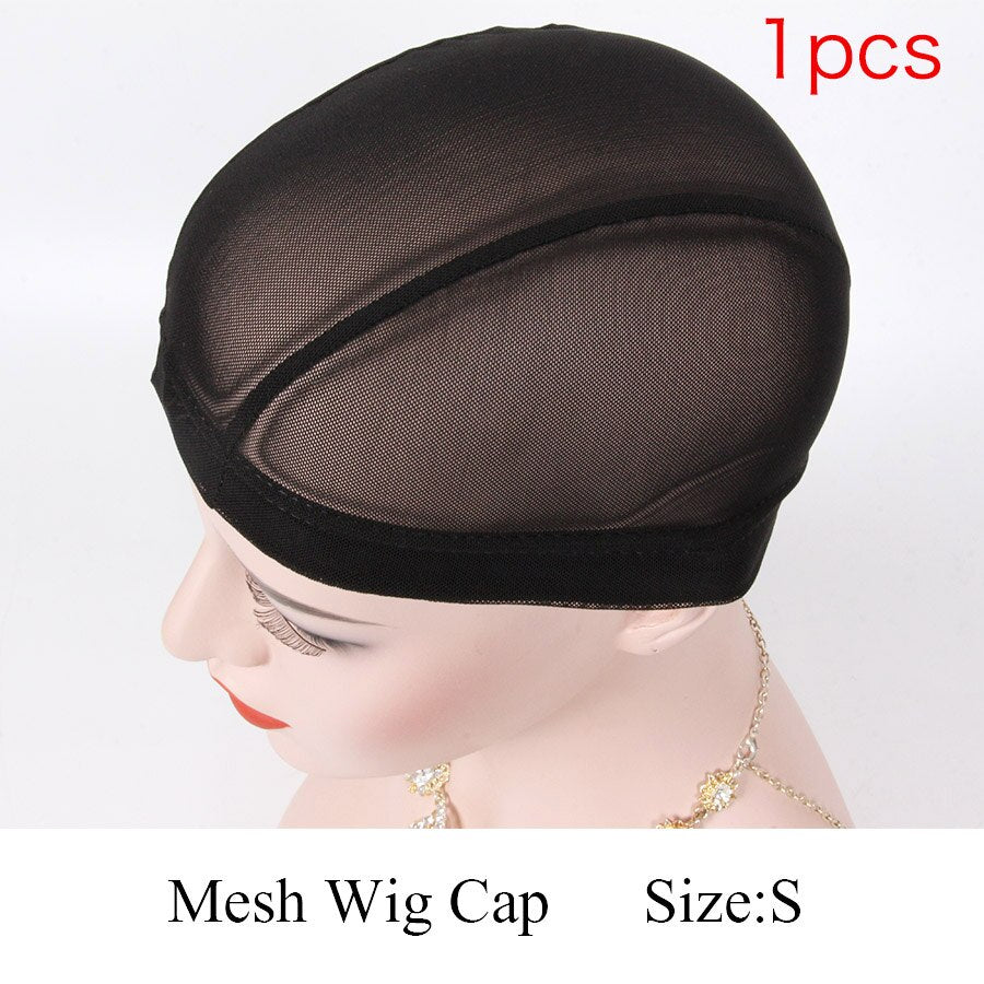 AliLeader Mesh Weave Cap Black Beige Blonde Breathable Stretch Spandex Dome Wig Caps for Making Wigs S M L