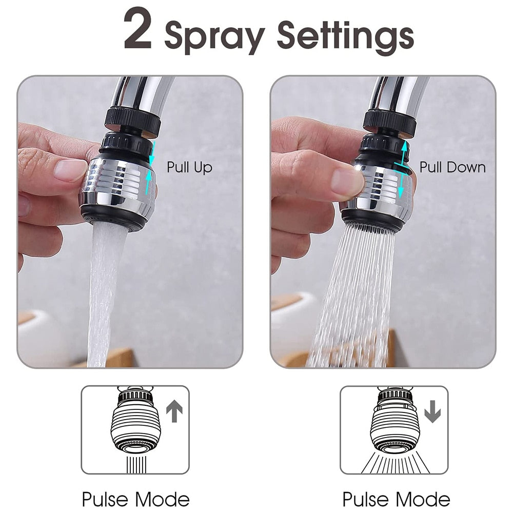 ZhangJi 360 Degree Kitchen Faucet Aerator 2 Modes adjustable Water Filter Diffuser Water Saving Nozzle Faucet Connector Shower