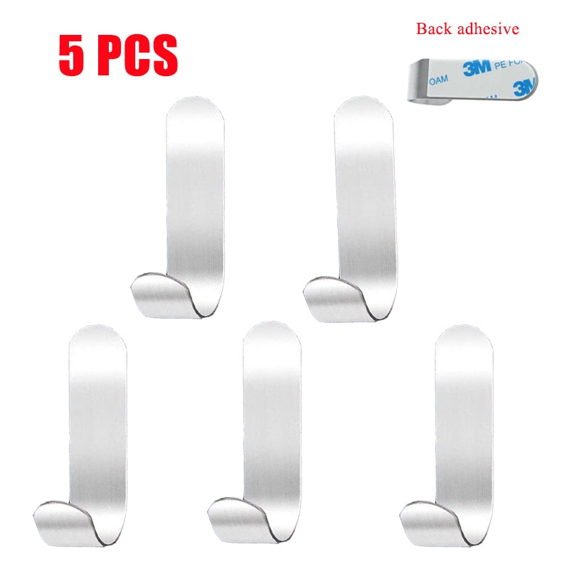 Multi-purpose Wall Organizer Hook Behind-door Key Cloth Hanger Hook Bathroom Robe Towel Holder Rack Kitchen Hardware Shelf Hook